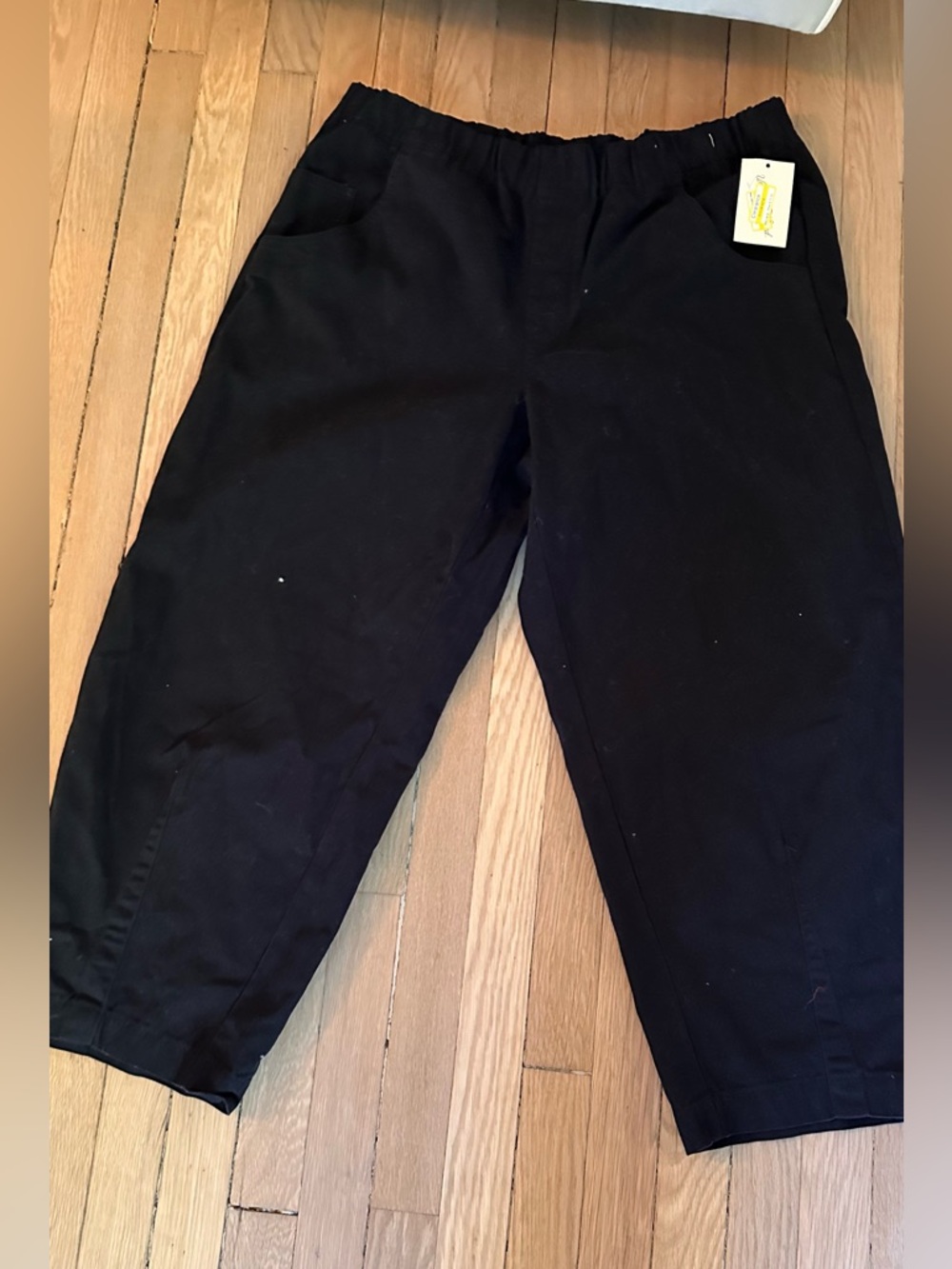 Black high rise barrel leg Pants